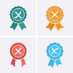 Reject or Certified Medal Icons