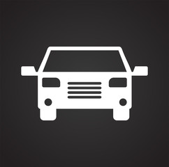 Automobile icon on black background for graphic and web design, Modern simple vector sign. Internet concept. Trendy symbol for website design web button or mobile app