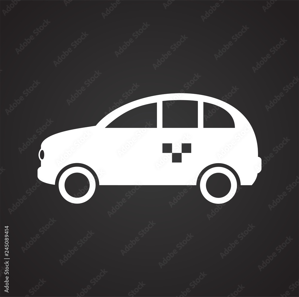 Poster automobile icon on black background for graphic and web design, modern simple vector sign. internet 
