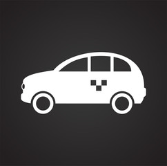Automobile icon on black background for graphic and web design, Modern simple vector sign. Internet concept. Trendy symbol for website design web button or mobile app