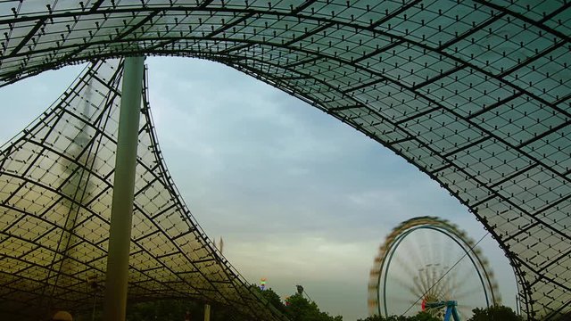 Stadium of the Olympiapark in Munich, Germany, is an Olympic Park which was constructed for the 1972 Summer Olympics