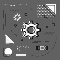 Modern background with Cogwheel icons