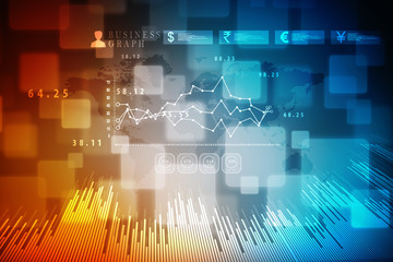 Obraz premium 2d rendering Stock market online business concept. business Graph 