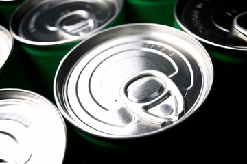 Cans close up