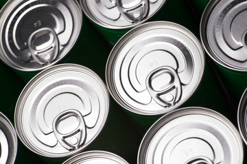 Cans close up