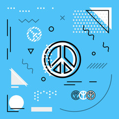 Modern background with Peace icons
