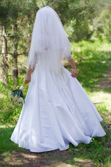 Bride in a white dress back
