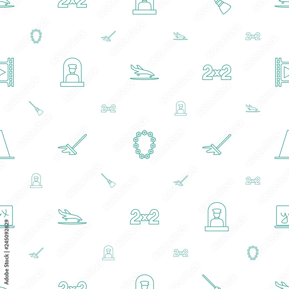 Wall mural border icons pattern seamless white background