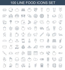 Fototapeta na wymiar 100 food icons