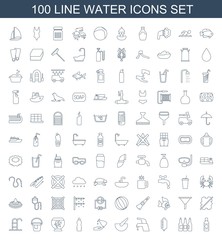 Fototapeta na wymiar 100 water icons