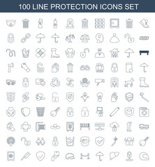 Fototapeta na wymiar 100 protection icons