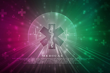 2d illustration medicine pharmacy sign snake