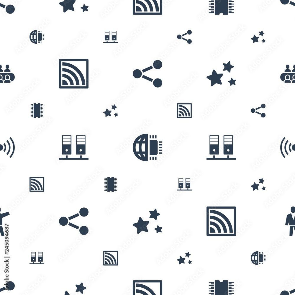Aufkleber network icons pattern seamless white background