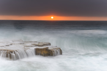 Overcast Coastal Seascape from Sandstone Headland