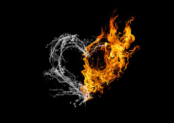 Fire and Water Collaboration Heart