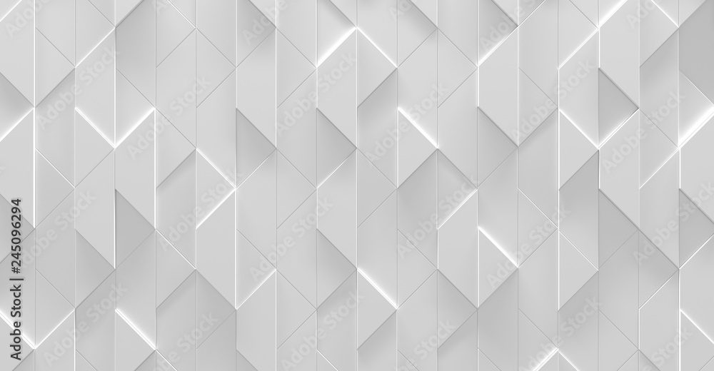 Wall mural White Zig Zag Futuristic Background (3d illustration)