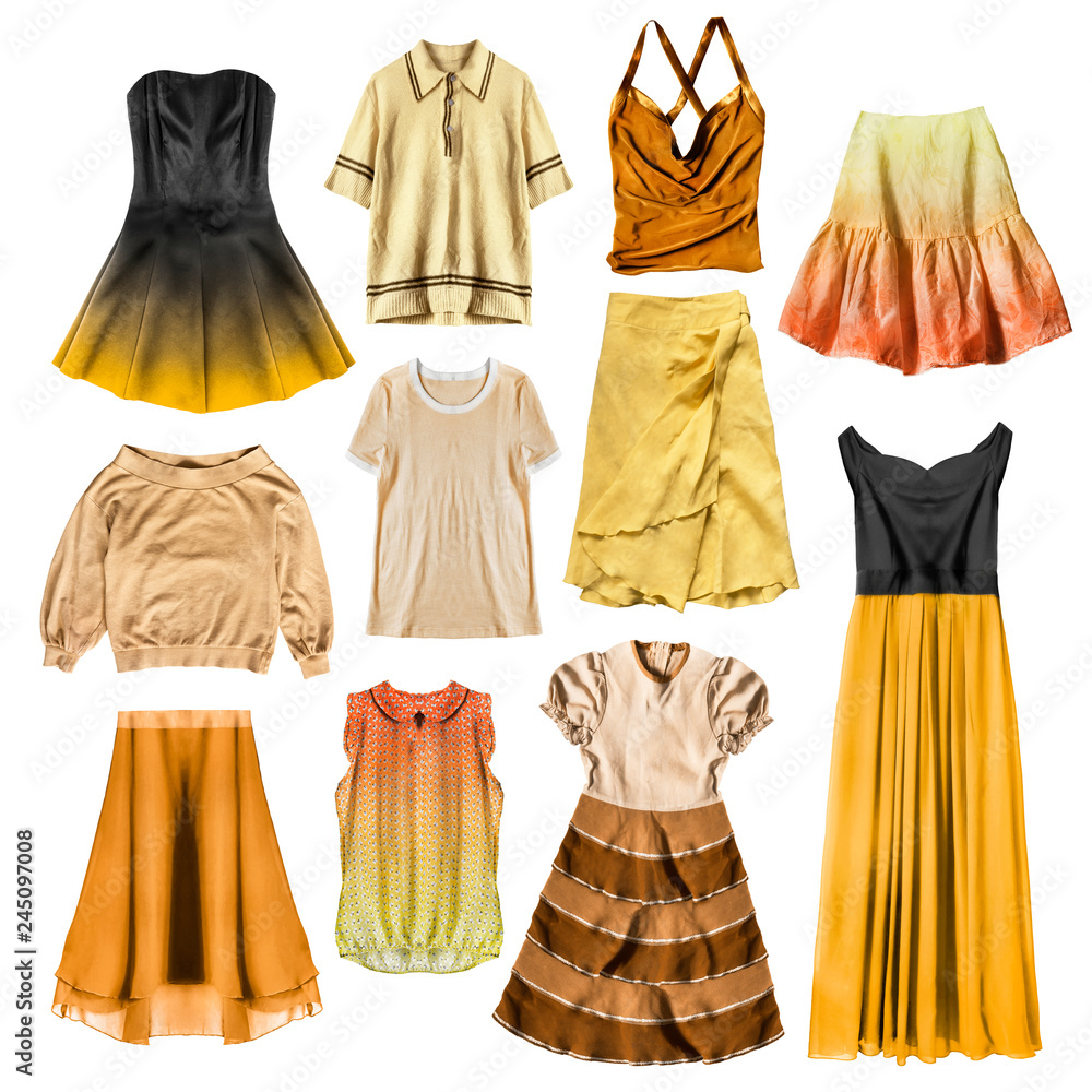 Sticker yellow clothes isolated