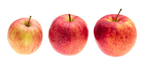 Ripe red apples isolated on white background