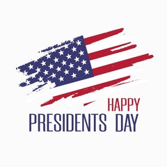 Happy Presidents Day background with USA flag. American national holiday. Patriotic illustration