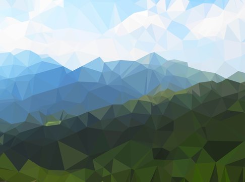 Vector polygonal landscape with mountains.Abstract low poly illustration