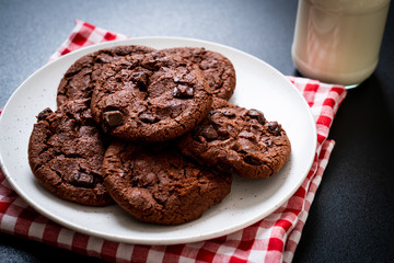 chocolate cookies with chocolate chips