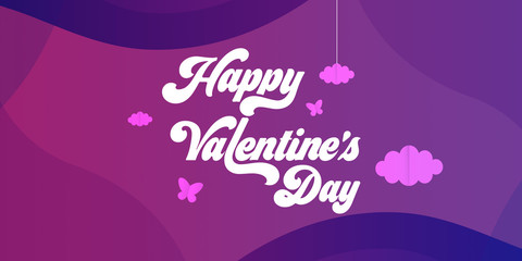 Happy valentines day typography 14 th february