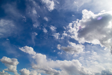 Clouds against blue sky as abstract background