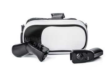 VR. Virtual reality glasses on white background