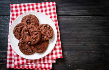 chocolate cookies with chocolate chips