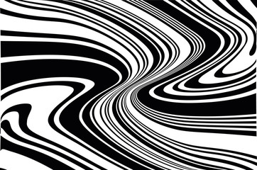 Optical art background. Wave design black and white