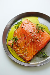 smoked salmon with vegetables