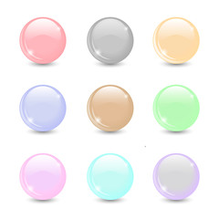 3d ball sphere. Set of Colorful Realistic Spheres isolated on white background.