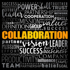 COLLABORATION word cloud collage, business concept background