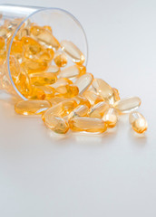 Amega 3, fish oil, vitamin. Biologically active food supplements.