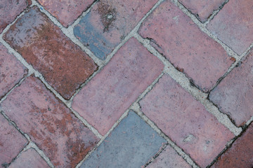 Red brick that lay on the floor beautifully