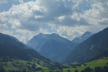Naklejka na ściany i meble Beautiful nature of Austria wonderful landskape river, mountains, waterfall, forests
