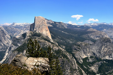 Beautiful View of Half Dome from Glacier Point in Yosemite National Park, California, USA