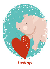 Valentine's Day card with animal