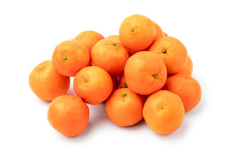 Ripe mandarin citrus isolated on white background
