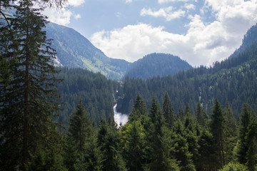 Beautiful nature of Austria mountains, waterfalls, rivers and forests