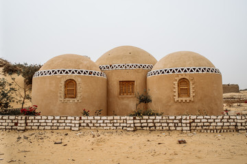 mud brick house in siwa oasis, egypt - obrazy, fototapety, plakaty