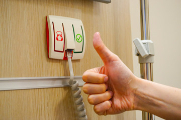 Emergency call button at the hospital room