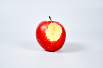 Red ripe apple on white background