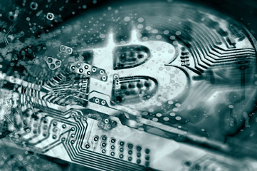 Economy trends virtual digital currency abstract background.