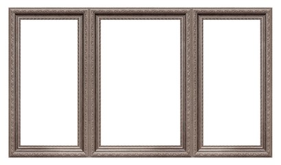 Triple silver frame (triptych) for paintings, mirrors or photos