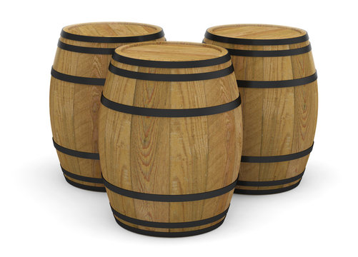 wooden wine barrels alcohol beer barrel