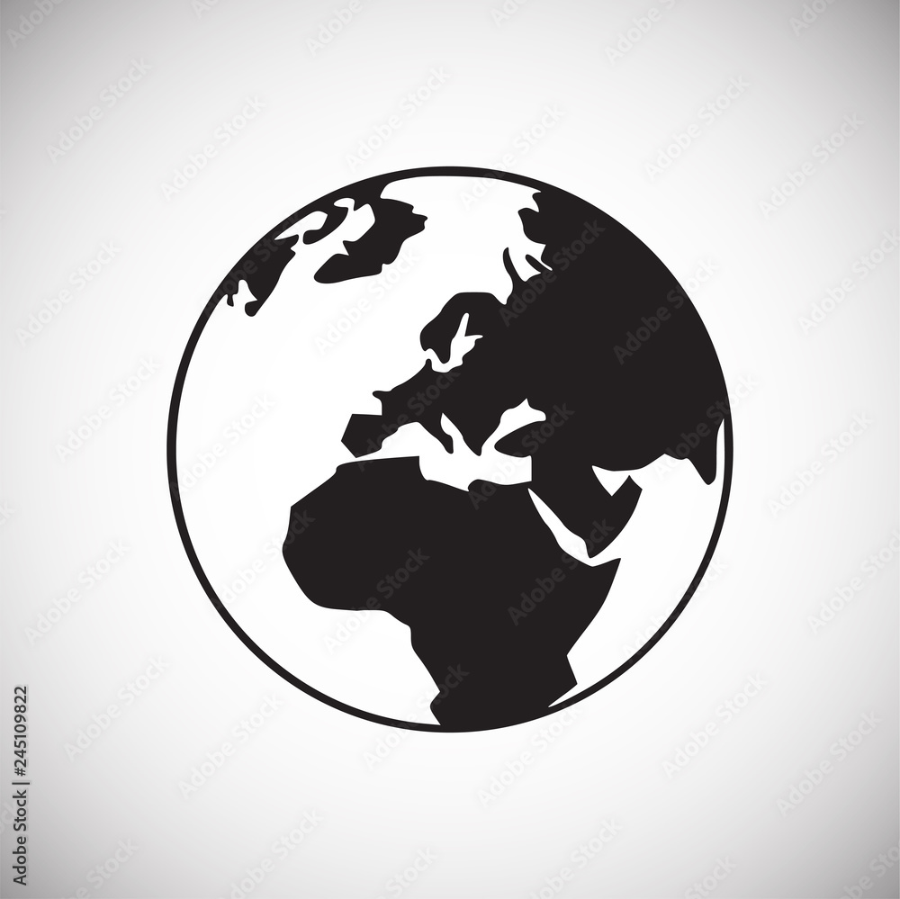 Poster globe icon on white background for graphic and web design, modern simple vector sign. internet conce