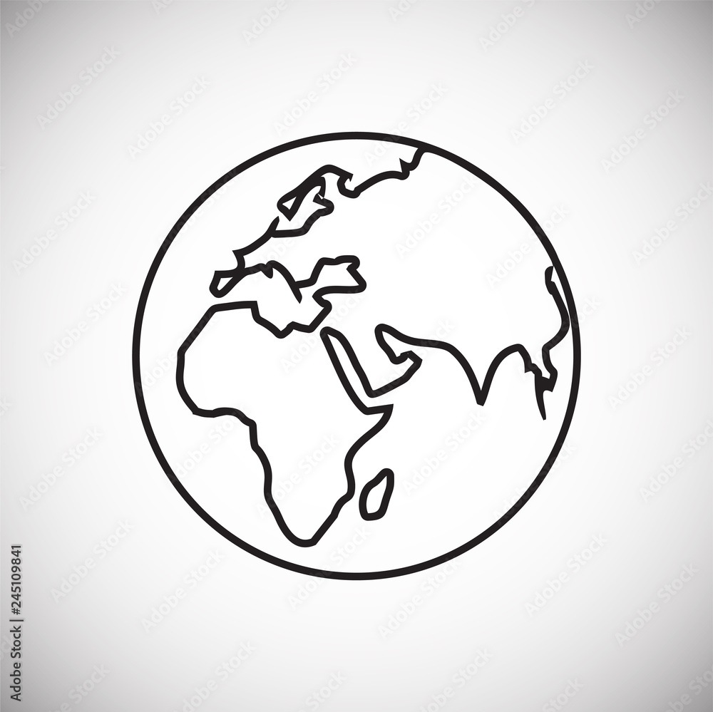 Poster globe icon on white background for graphic and web design, modern simple vector sign. internet conce