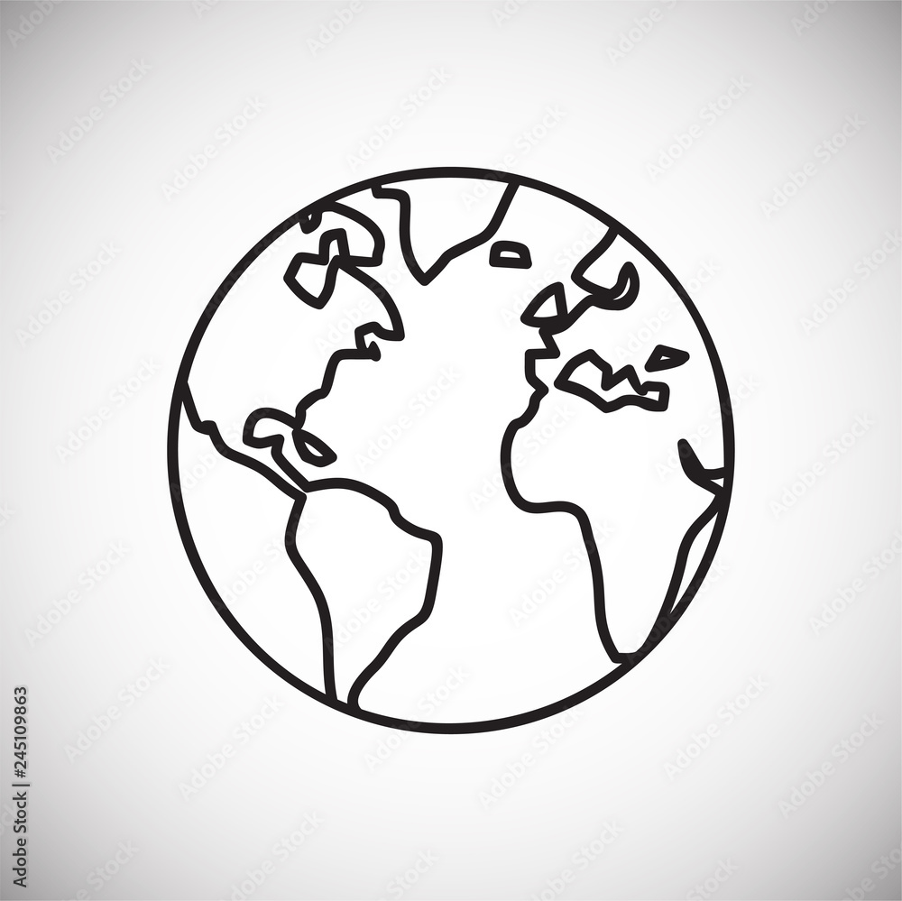 Poster globe icon on white background for graphic and web design, modern simple vector sign. internet conce