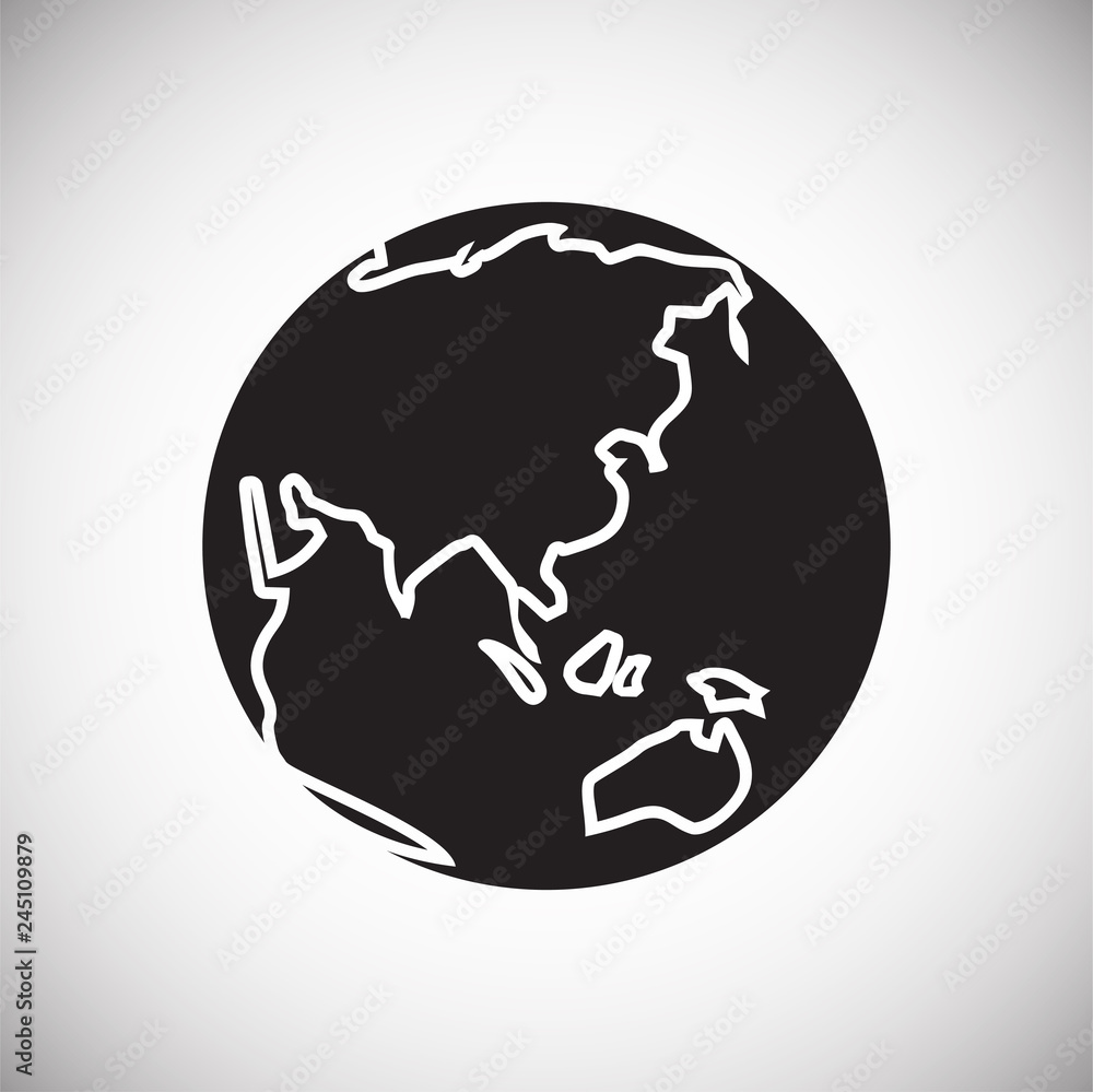 Poster globe icon on white background for graphic and web design, modern simple vector sign. internet conce